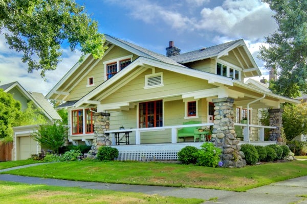Yellow Craftsman style single-family home for sale in Del Ray, Alexandria