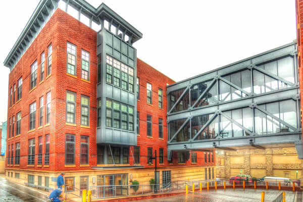 Exterior of an Adams Morgan industrial warehouse condo complex in Washington, DC
