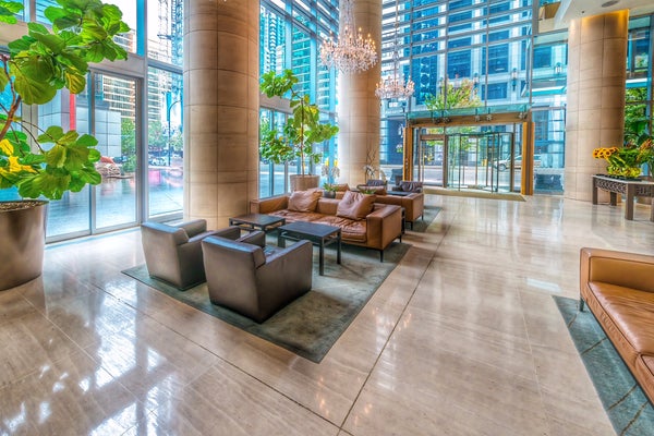 Friendship Heights, Maryland luxury condominium complex reception area