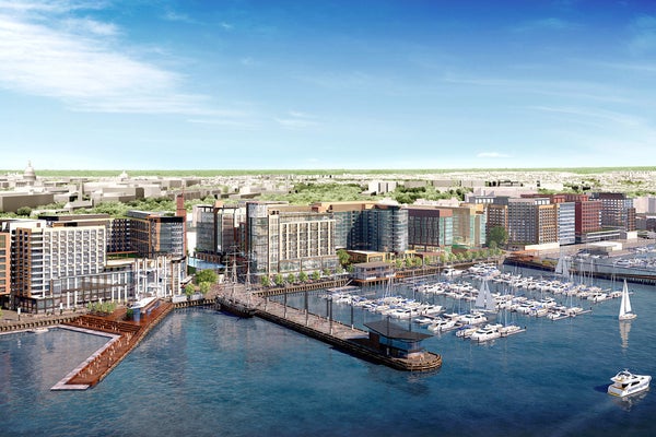 Luxury, Contemporary condos along the water with docks at Southwest Waterfront, Washington, DC